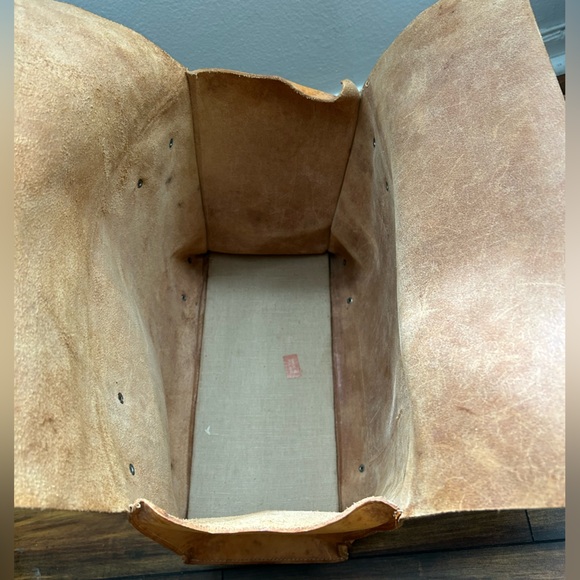 Vachetta Leather Unique Hand Made Doctor's Bag Vintage Artisan Open Flap Tote - Picture 4 of 11